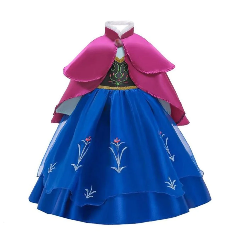 Children Princess Costume Snow Anna Queen Party Dress Up Christmas Carnival Vestidoes Girl Birthday Elegant Cosplay Clothing Wig - Image 9