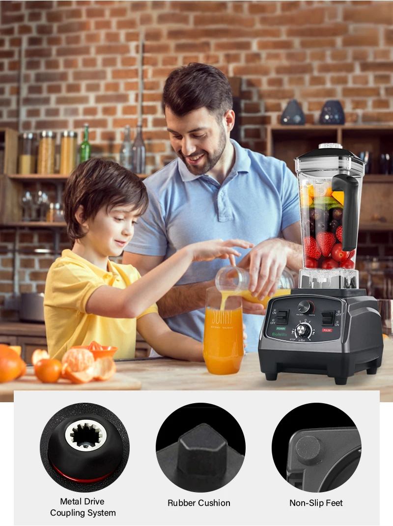 Biolomix T5200 2200W Blender with 2L BPA-Free Tritan Jar & Timer - Image 6