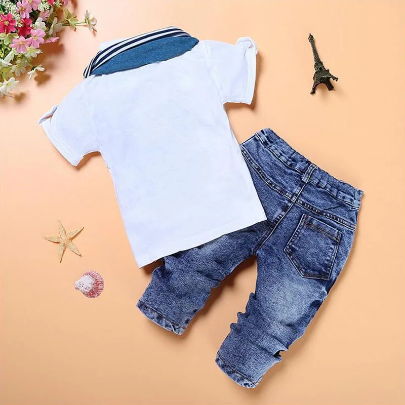 Boys Summer Cotton T-Shirt & Jeans Set - Image 2