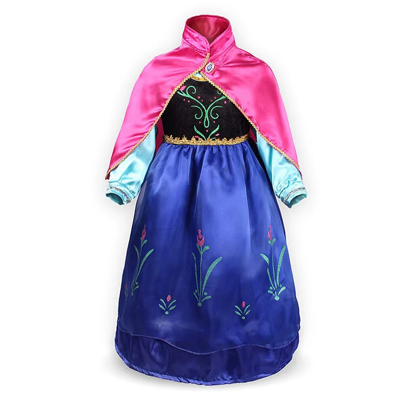 Children Princess Costume Snow Anna Queen Party Dress Up Christmas Carnival Vestidoes Girl Birthday Elegant Cosplay Clothing Wig - Image 8