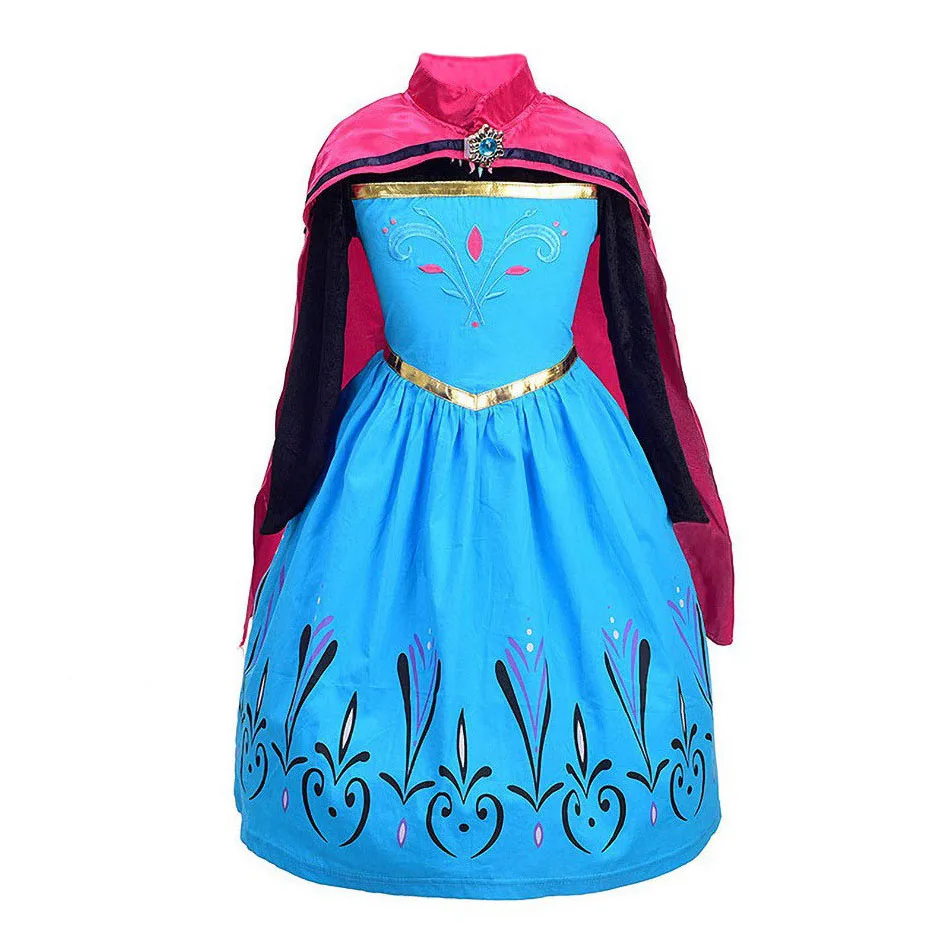 Children Princess Costume Snow Anna Queen Party Dress Up Christmas Carnival Vestidoes Girl Birthday Elegant Cosplay Clothing Wig - Image 10