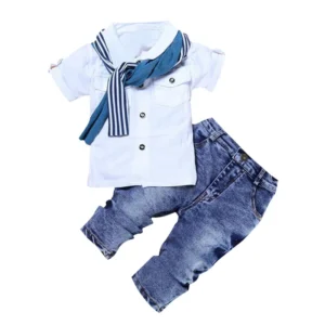 Boys Summer Cotton T-Shirt & Jeans Set