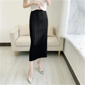 2026 Summer Women's New Miyake Pleated Skirt Basic Fashion Versatile High Waist Straight Skirt Casual Skirt Women
