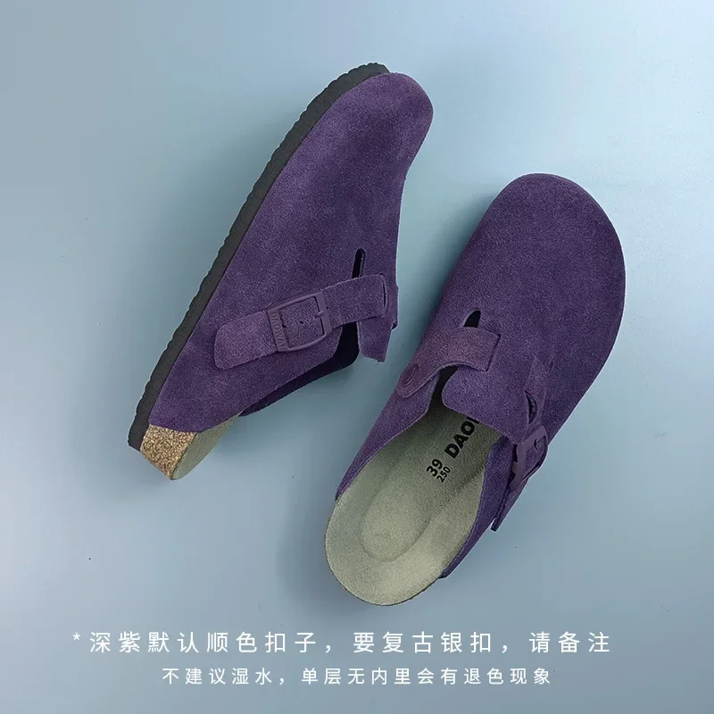 Genuine Leather Cork-Footbed Slip-On Clogs – Closed Toe, Sizes 31‑46 - Image 11