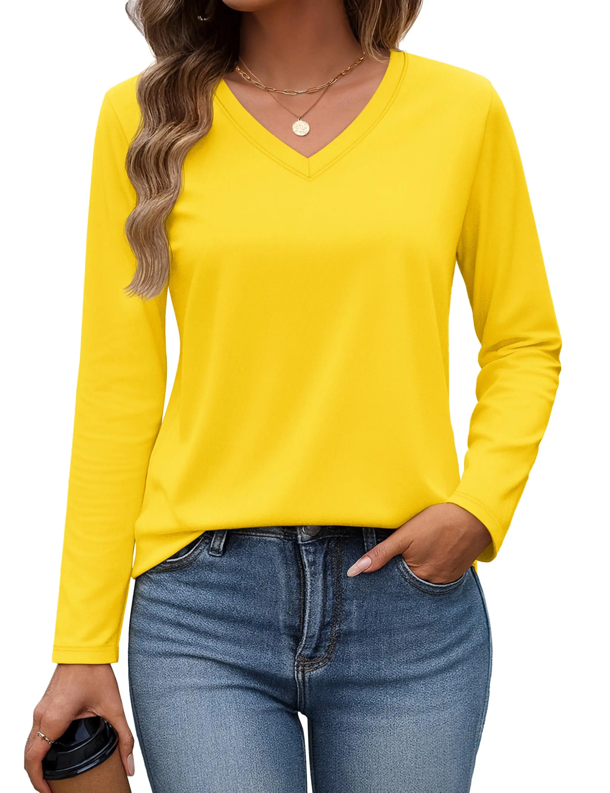 TACVASEN Women's V-Neck Long Sleeve Tee - view 23