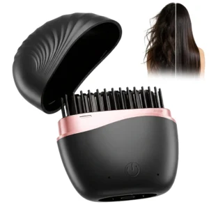 Mini Straightener USB Rechargeable Hair Straightener Brush - Anti-Scald Shell, Cordless Straightening Comb for Smooth Hairstyle