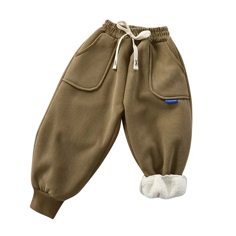 Kids Paded Pants Boys Girl Autumn Winter Plus Velvet Thick Warm Trousers Corduroy Outer Wear Sport Casual Pants Children Clothes - Image 9
