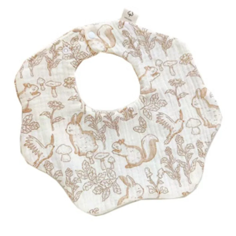 Cotton Muslin Newborn Bib – Cute Animal Cartoon, Soft Breathable - Image 5