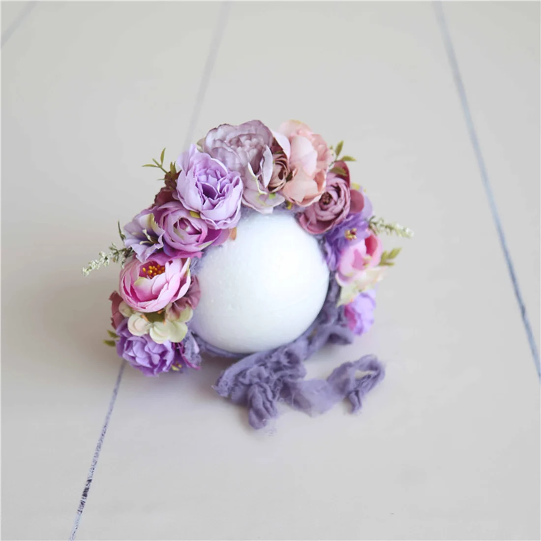 Floral Baby Bonnet – Cute Polyester & Wool – Vintage Newborn Hat - Image 20