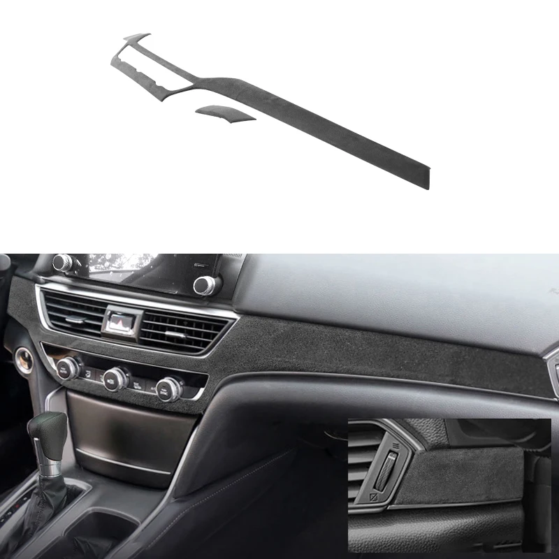 For Honda Accord 2018-2022 Alcantara Car Interior Strips, Center Trim, Gear Knob, Shifter Panel, Window Lift, Armrest Box Lid - Image 10