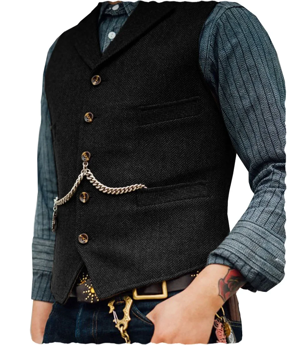 Men's Dark Blue Smart Casual Vest - Image 12
