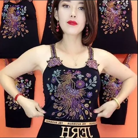 Sexy Summer Backless Tank Tops European Style Bright Diamond Camisole Vest For Women Sleeveless Suspender Bottom Shirt - Image 8