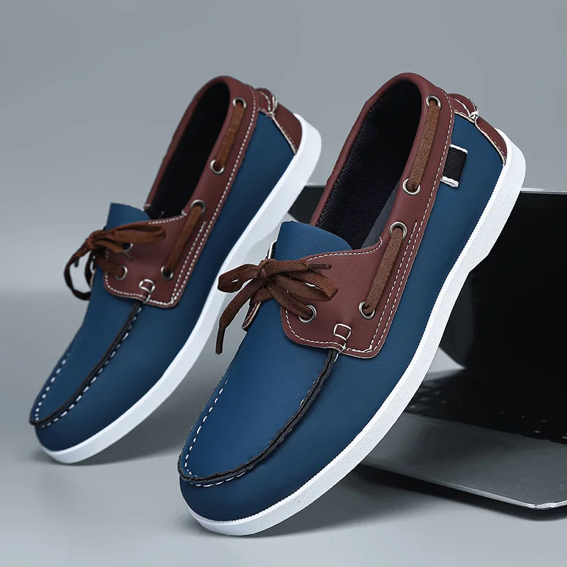 Men's PU Leather Lace‑Up Loafers – Non‑Slip Casual Shoes (Plus Size) - Image 2