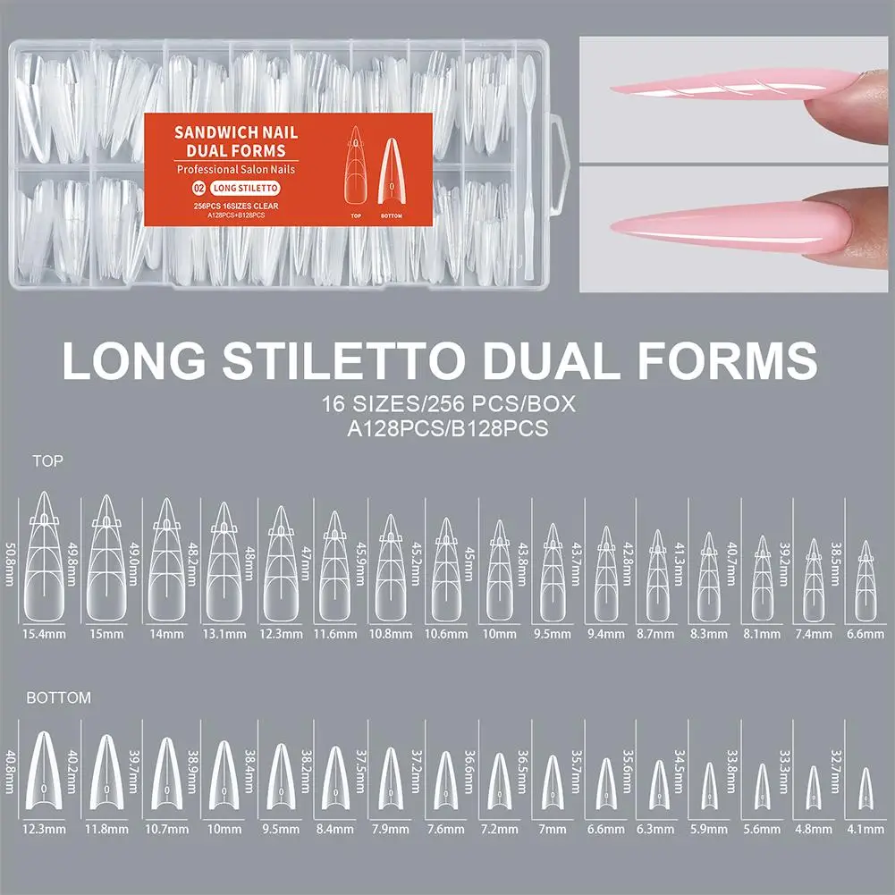 256‑Piece Dual‑Form Nail Extension Set – Plastic Sandwich Tips - Image 7