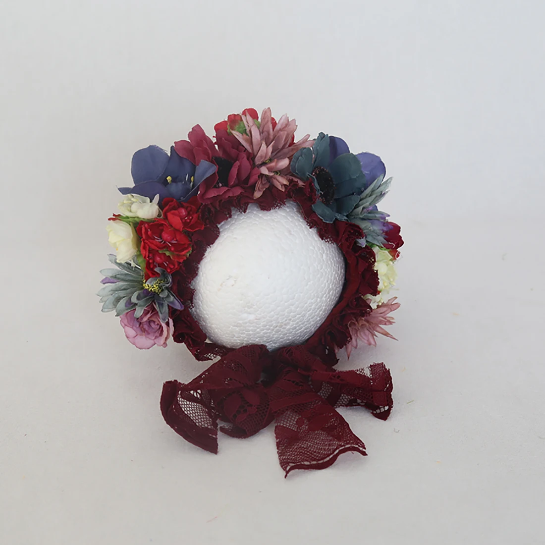 Floral Baby Bonnet – Cute Polyester & Wool – Vintage Newborn Hat - Image 17