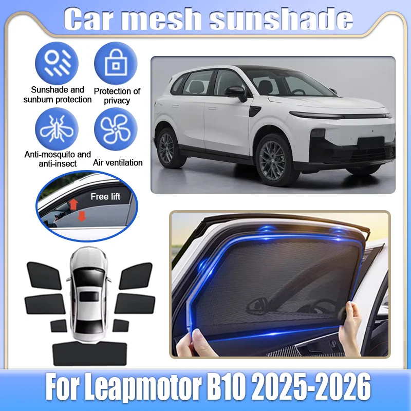 Magnetic Mesh Window Sunshades for Leapmotor B10