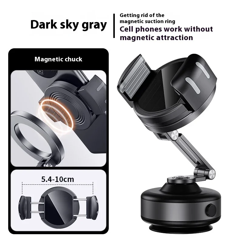 Magnetic Aluminum Phone Holder Vacuum Suction Foldable 360° Rotation - Image 7