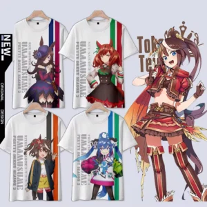 Anime Umamusume: Pretty Derby Cosplay T Shirt Women Men Summer O-neck Short Sleeve Funny Kids Tshirt Graphic Tees Shirts