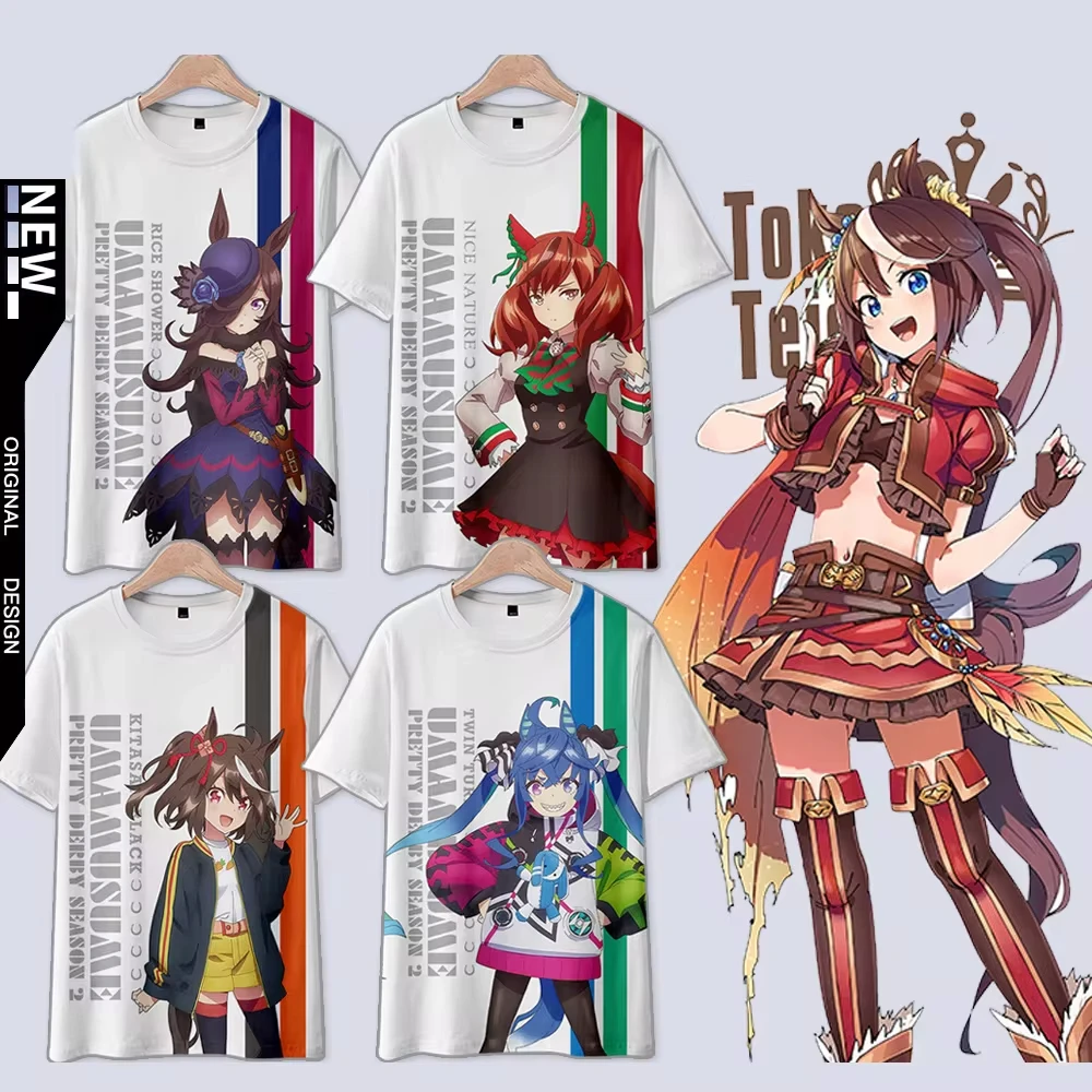 Anime Umamusume: Pretty Derby Cosplay T Shirt Women Men Summer O-neck Short Sleeve Funny Kids Tshirt Graphic Tees Shirts