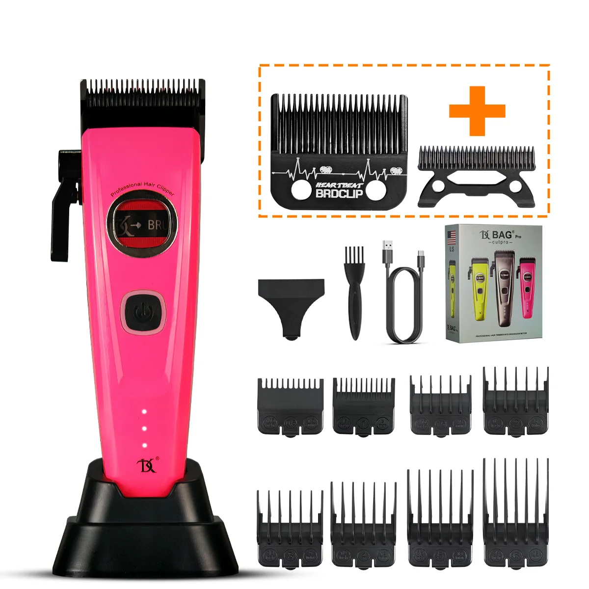 DK Outer Rotor Brushless Motor Professional Men's Fade Clipper Barber Echo Blade Base Charger Blending Hair Trimmer - Image 14