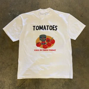 Loose Fit Cotton T-Shirt Unisex Short Sleeve Retro Style Printed Casual Wear for Men And Women by Little Chen Story