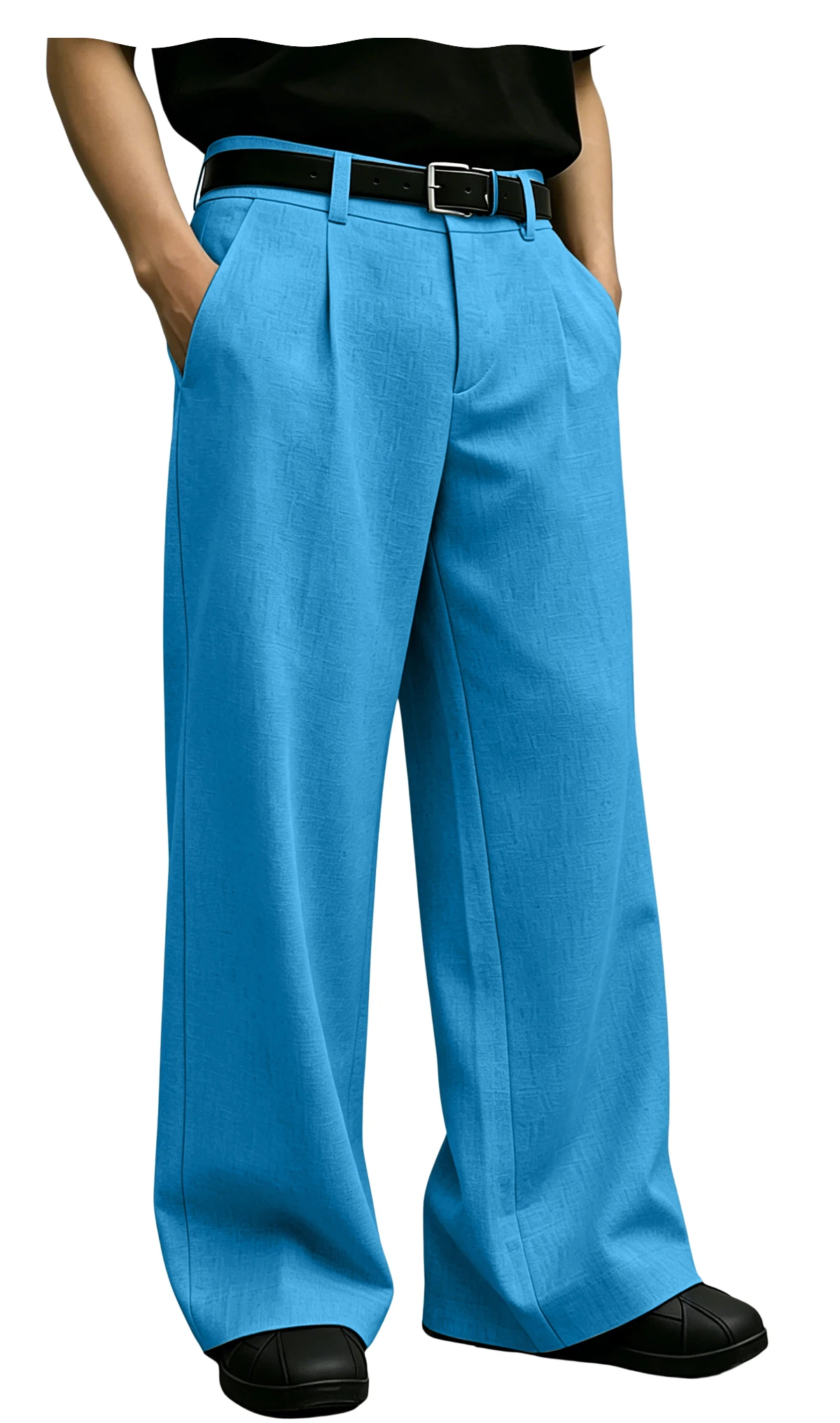 Men‘s Straight Leg Suit Pants With Elastic Waist Comfortable Breathable Wrinkle Resistant Lightweight Casual Trousers Summer - Image 16