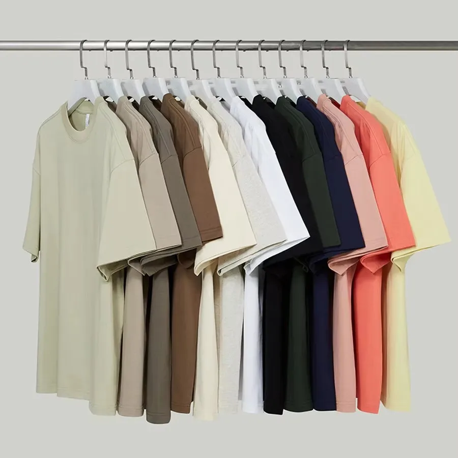 "Unisex Heavyweight Round Neck T Shirt 220GSM 100% Cotton Streetwear Basic Tees Oversize Fit Bulk Wholesale" Men's and women's