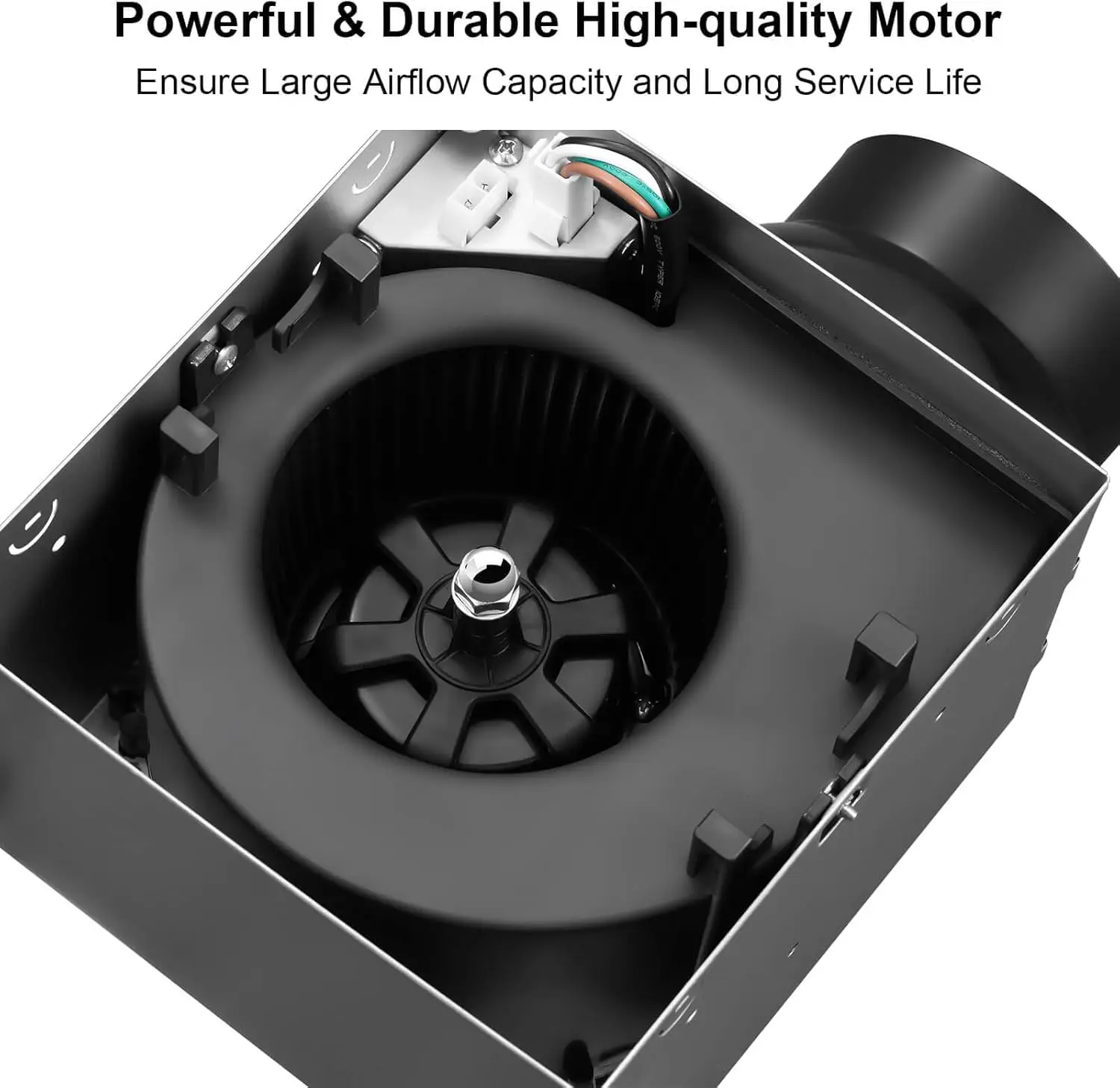 110 CFM Bathroom Exhaust Fan – 3‑Color Light, Quiet ≤2.0 Sones - Image 3