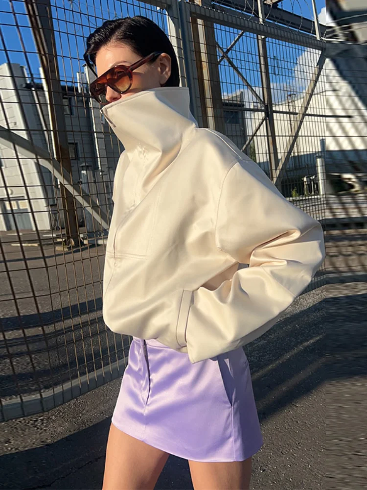 Women's Satin Balloon Sleeve Cropped Jacket - view 9