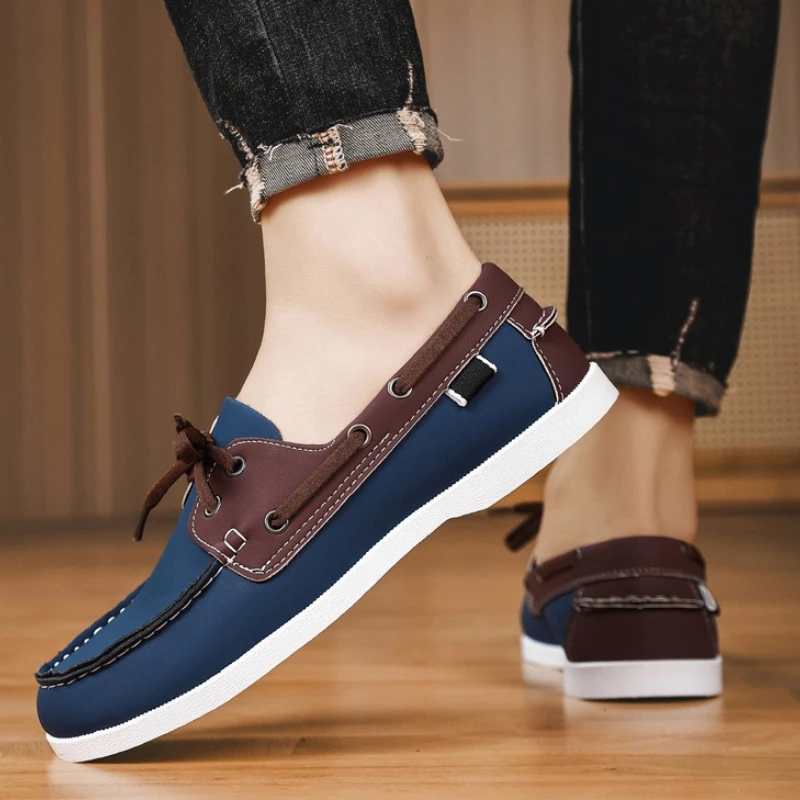 Men's PU Leather Lace‑Up Loafers – Non‑Slip Casual Shoes (Plus Size) - Image 4
