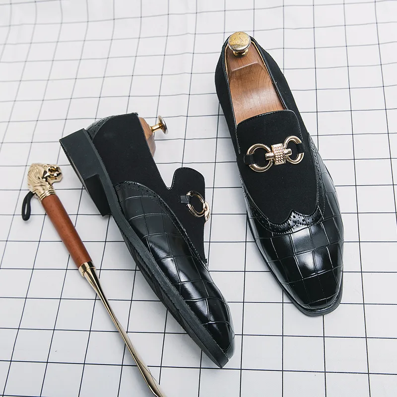 Men's PU Slip-On Dress Shoes with Rubber Outsole, Pointed Toe - Image 4