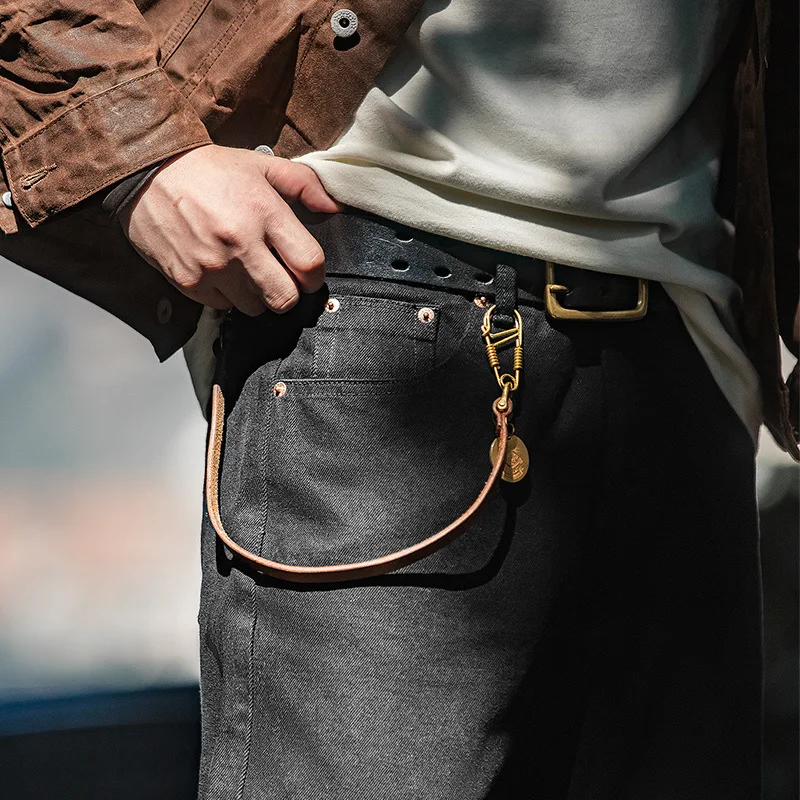 Men's Vintage Black 12.8oz Straight Denim Jeans - Image 5