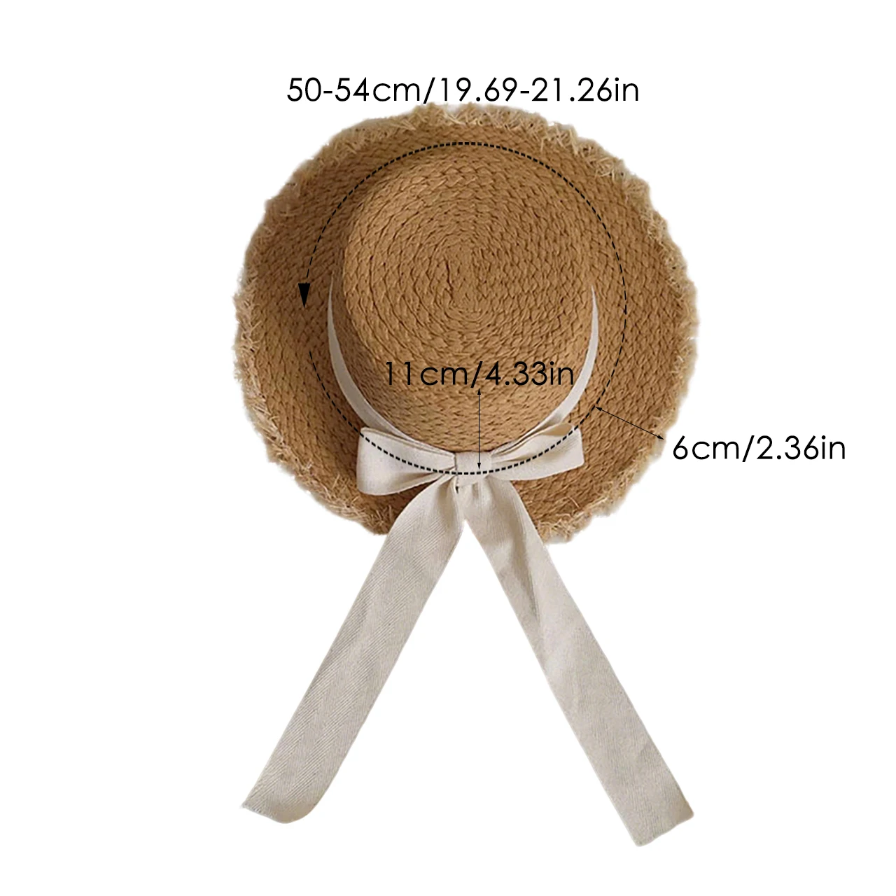 Kids Wide-Brim Straw Fedora Hat with Vintage Bow – Unisex Sun Visor - Image 6