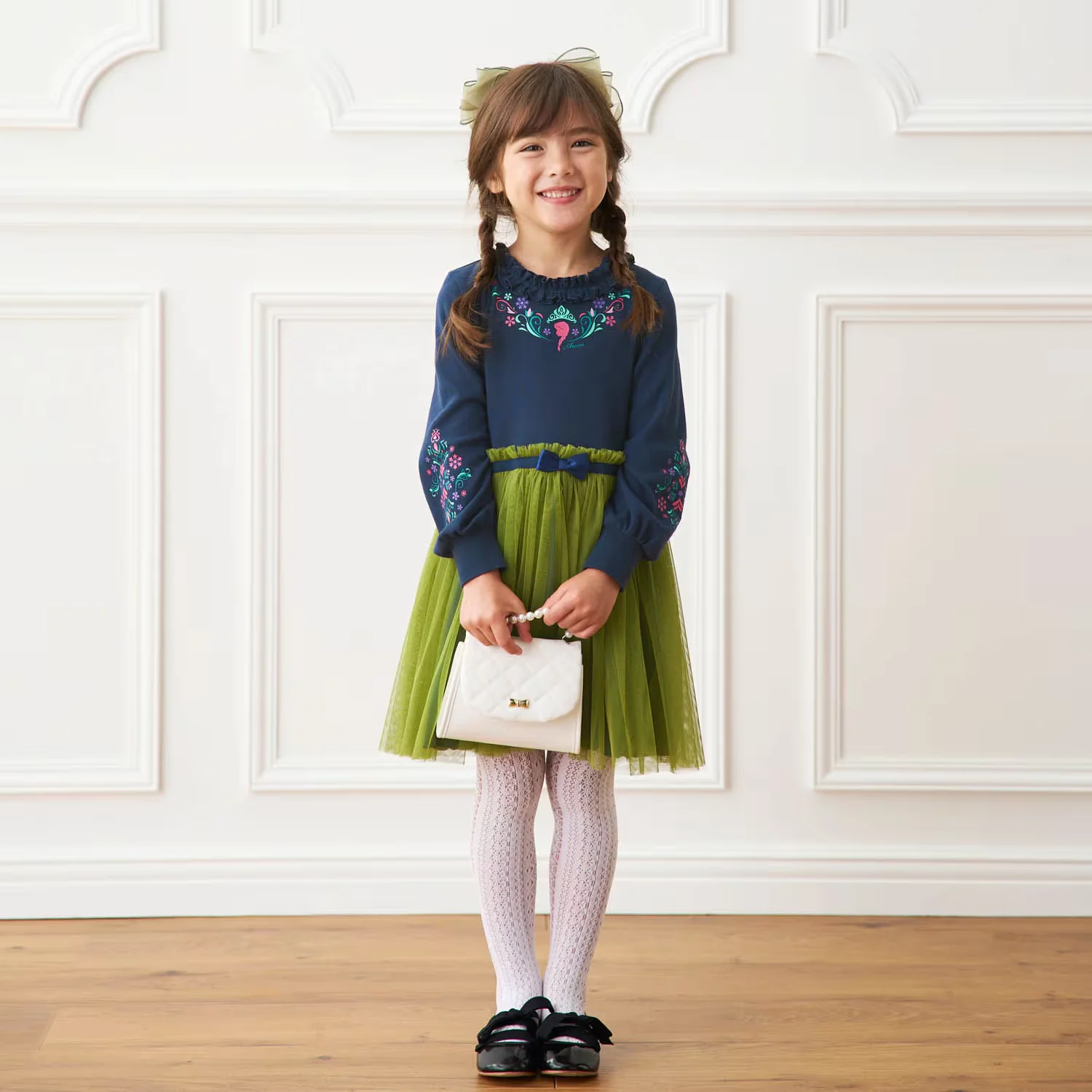 Cotton Princess Dress for Girls, Knee-Length, Floral Print - Image 2