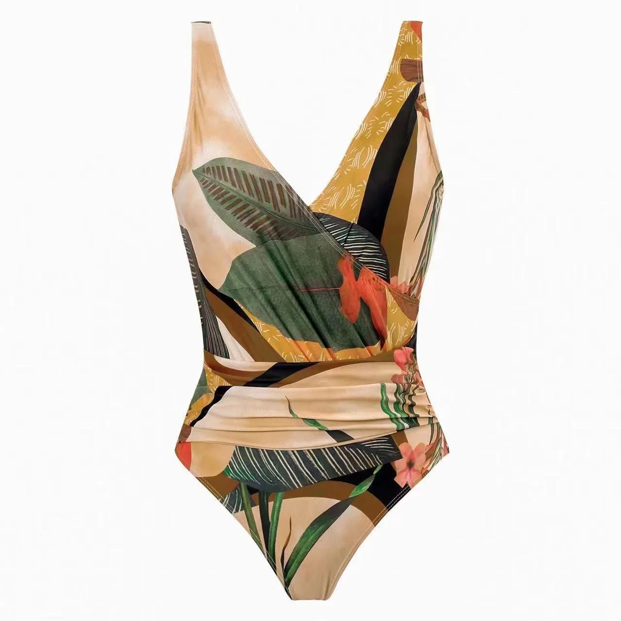 Women's Printed One-Piece Swimsuit with Skirt - view 12