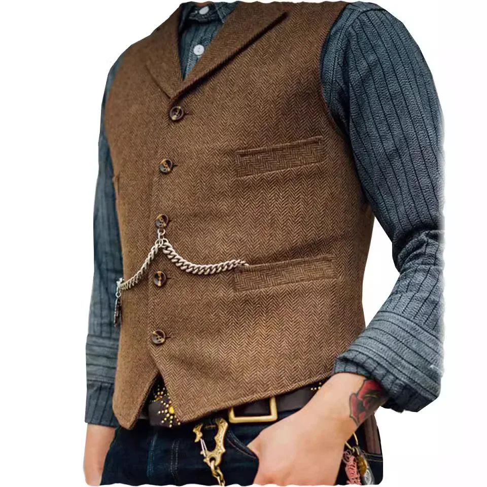 Men's Dark Blue Smart Casual Vest - Image 2