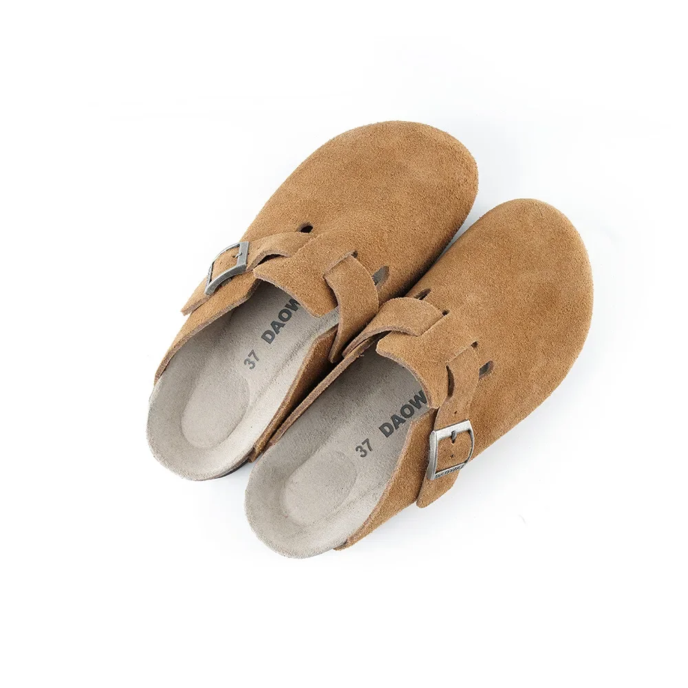 Genuine Leather Cork-Footbed Slip-On Clogs – Closed Toe, Sizes 31‑46 - Image 17
