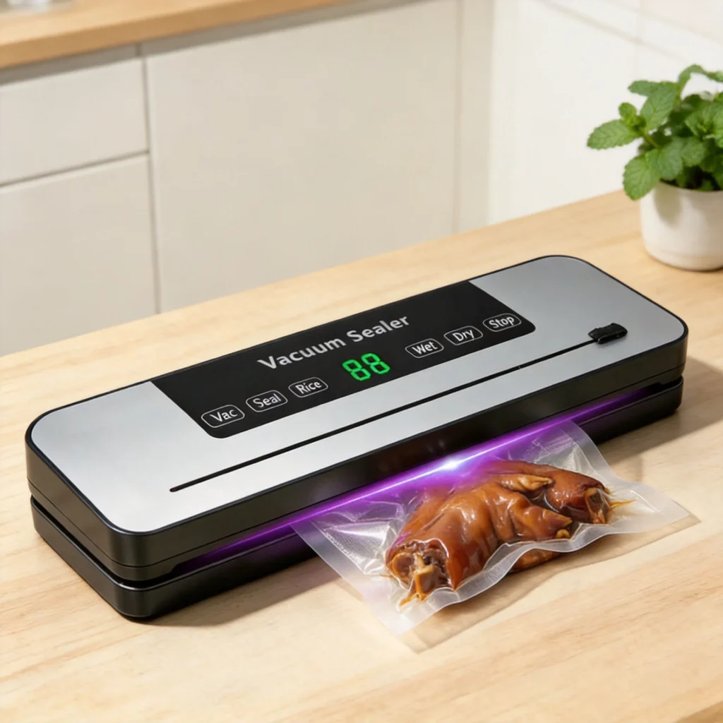 Automatic Dual-Mode Household Vacuum Sealer – Dry & Wet, Electric Stand