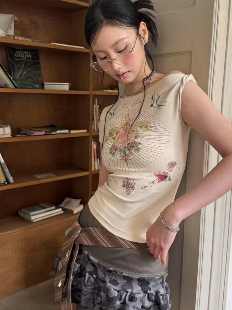 Women's Y2K Print Off-Shoulder Tee - view 4