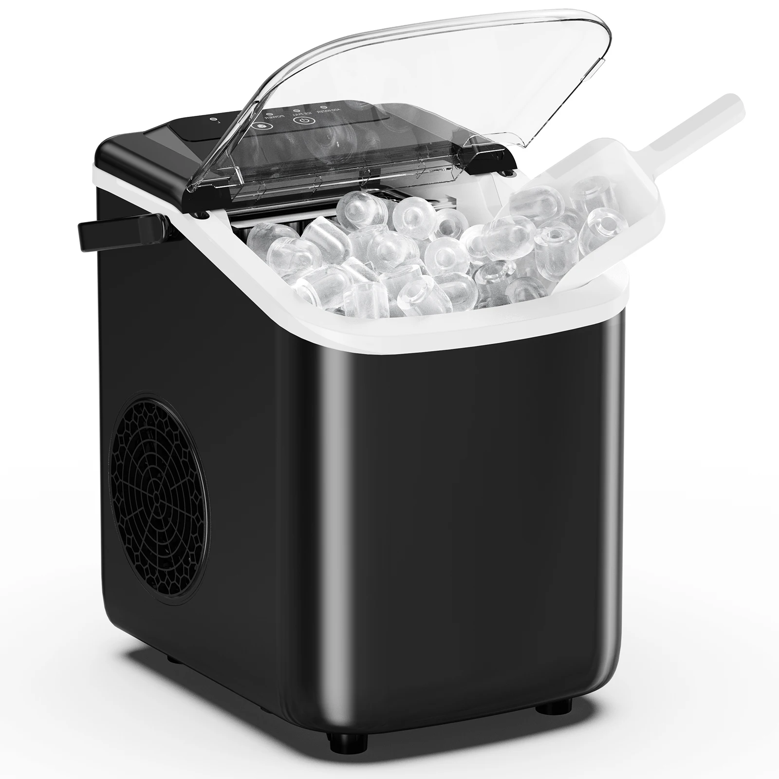 Countertop Ice Maker – 9 Bullet Cubes in 6 min, 26 lb/day, Handle - Image 11