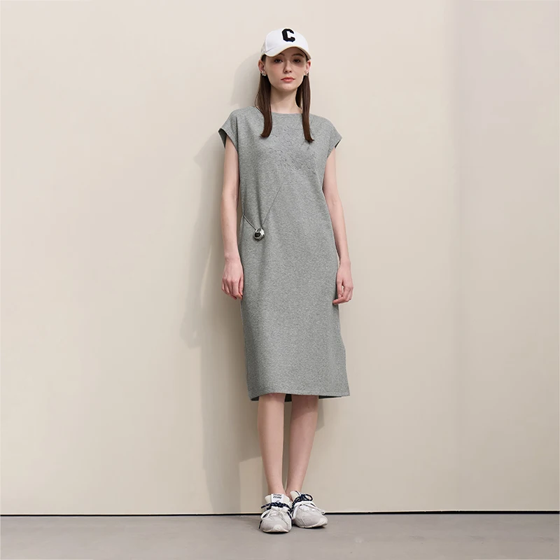 Women's Embroidered Lace Boat Neck Midi Dress - view 2