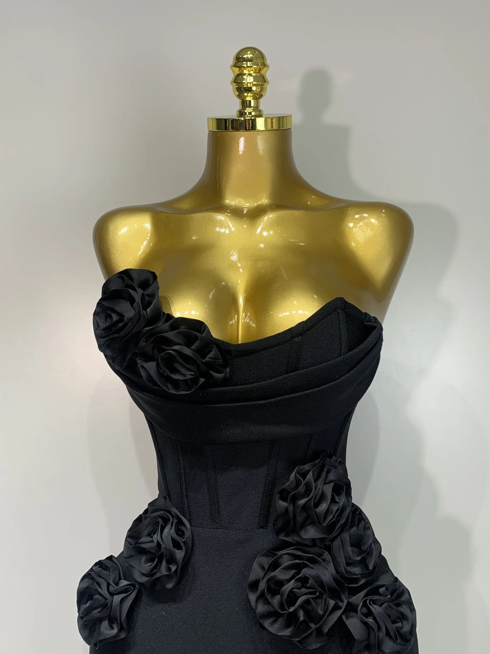 Women's Strapless Floral Bodycon Maxi Dress - view 5
