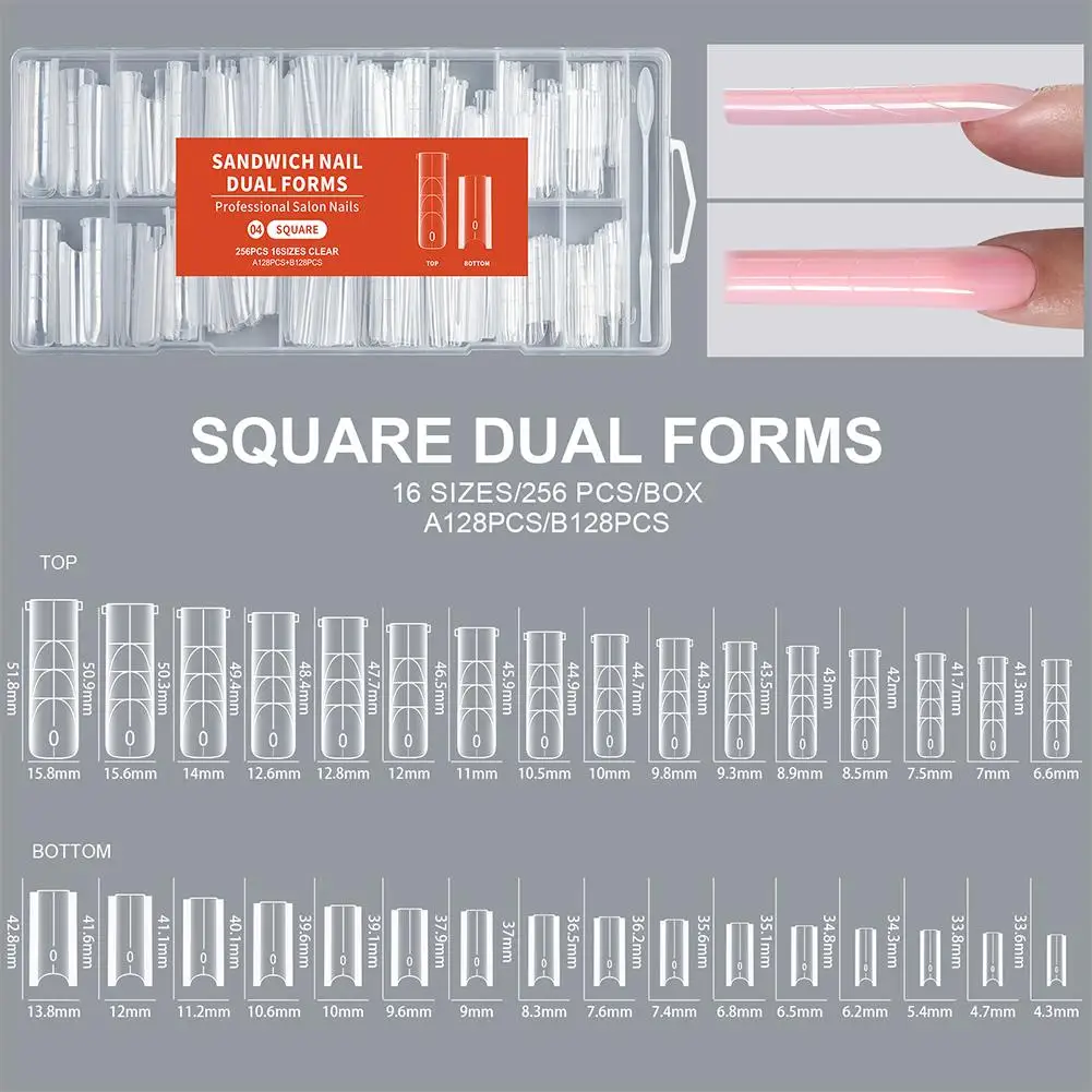 256‑Piece Dual‑Form Nail Extension Set – Plastic Sandwich Tips - Image 9