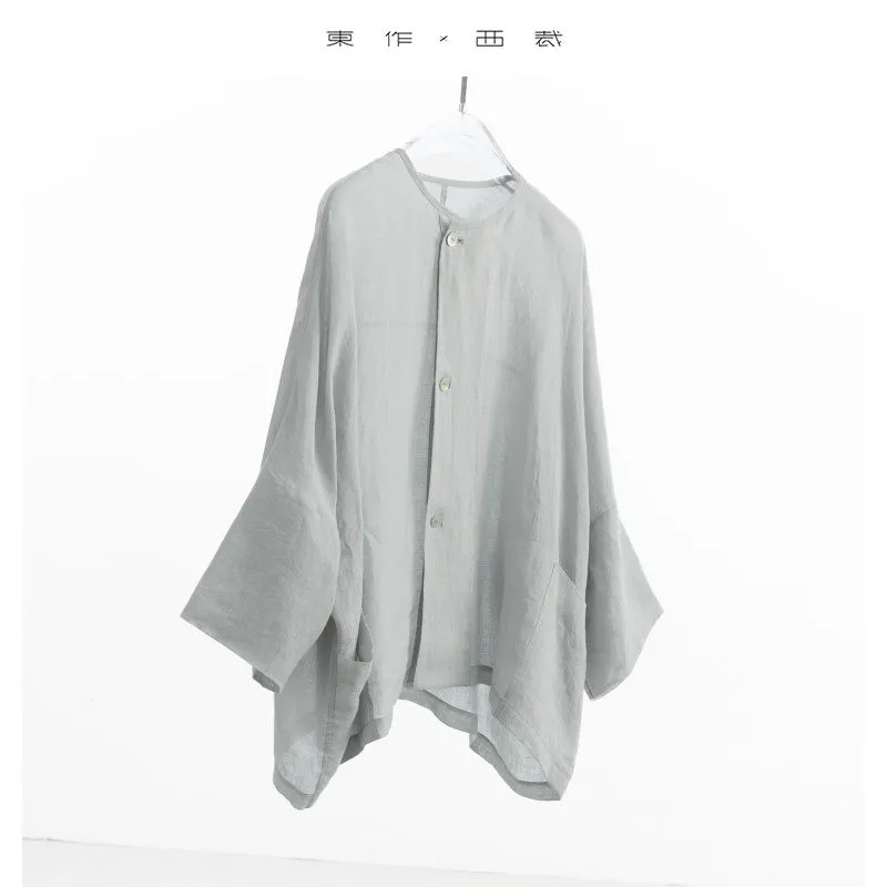 Women's Loose Linen Shirt Cover-Up