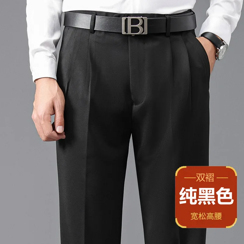 Men's Double Pleated Polyester Business Pants - Image 15