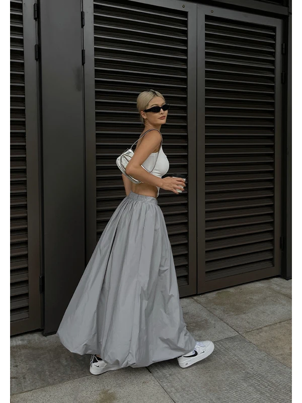 Women's Elastic High-Waist A-Line Maxi Skirt - view 5