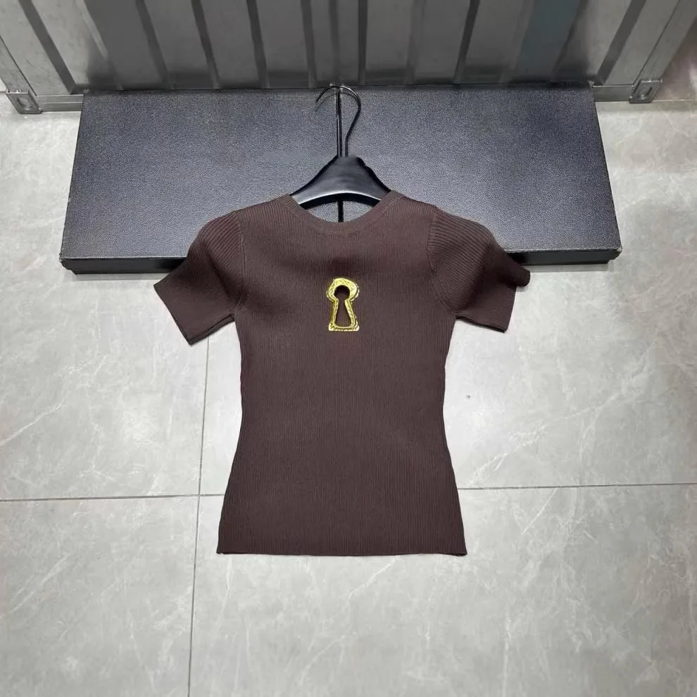 High Quality Summer New Hollowed Out Stand Up Collar Knitted Sweater Tshirt Women Commuting Slimming Sweater T-shirts Top - Image 5