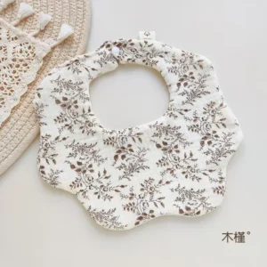 Cotton Muslin Newborn Bib – Cute Animal Cartoon, Soft Breathable