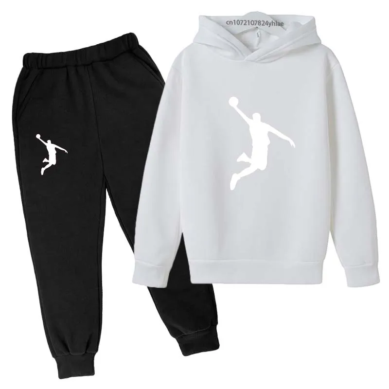 Kids Letter Print Hoodie & Pants Tracksuit Set - Image 12