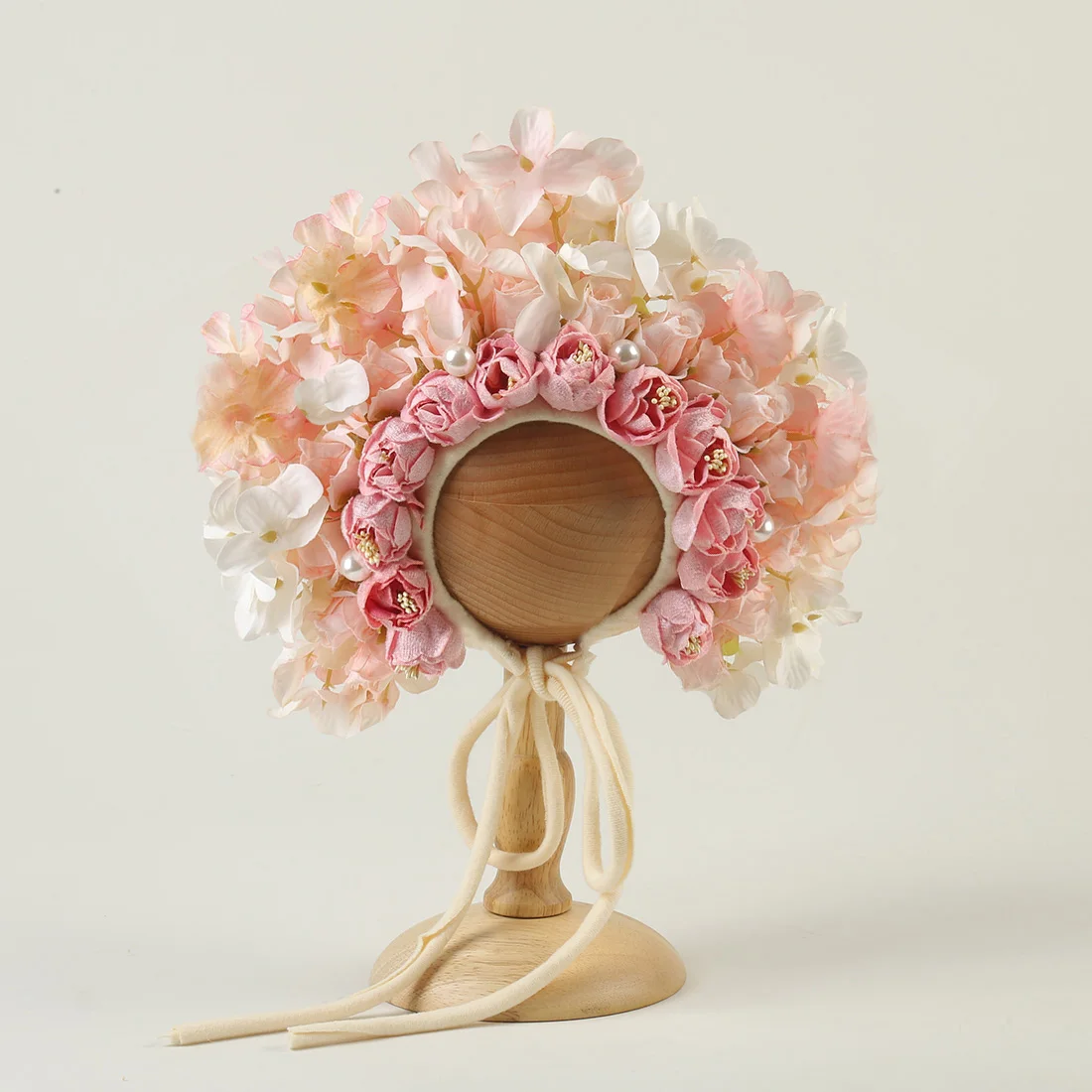 Floral Baby Bonnet – Cute Polyester & Wool – Vintage Newborn Hat - Image 27